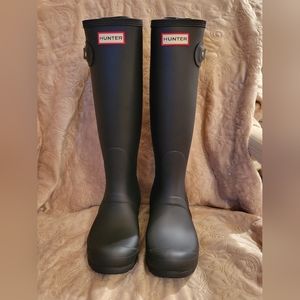 Hunter Original Tall Matte Black Rain Boots size:7 New in Box